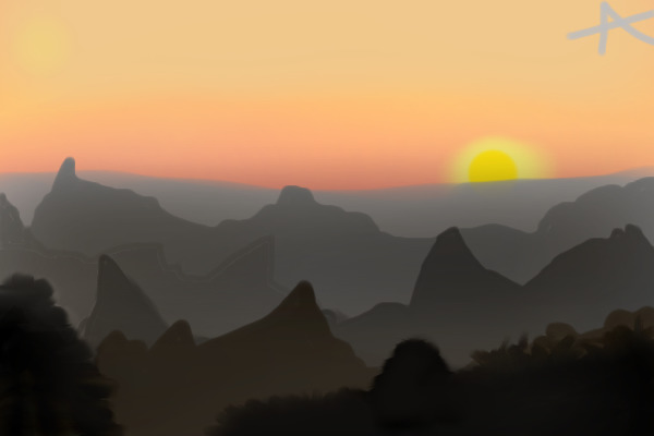 Sunset over the Mountains