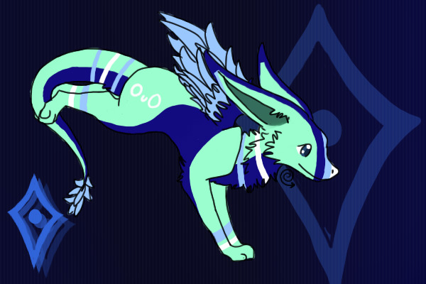 Green, blue and White Dox Dragon ~ {Up for Adoption}