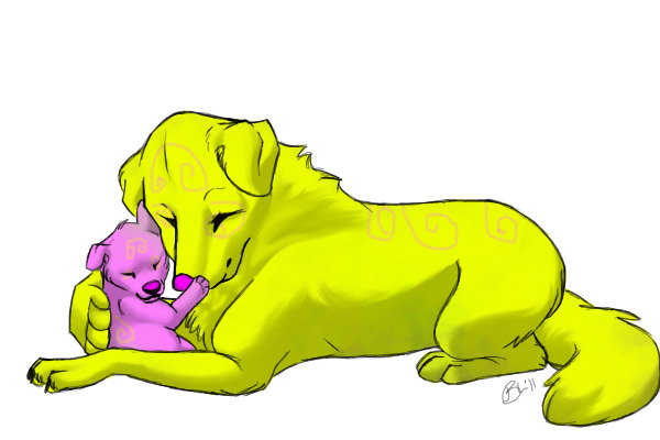 Mother and puppy
