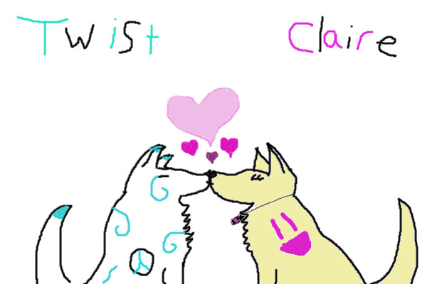 a pic of my sonas twist and claire kissing