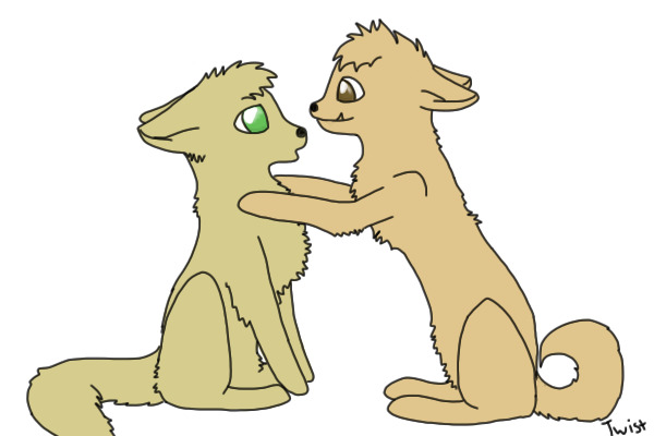 Chibi Dog/Wolf Couple