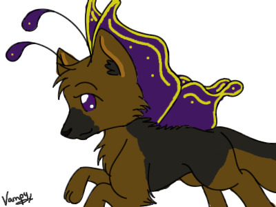 German Shepherd Butterfly Wolf ^^ (Colored lines)