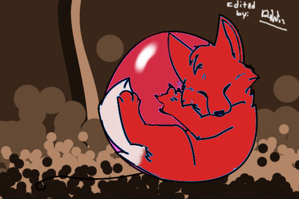 Red and White Fox Hugging Balloon