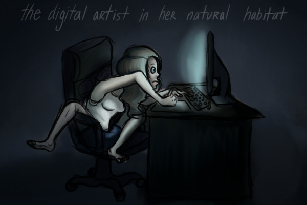 the digital artist in her natural habitat