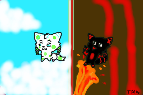 lava cat and cloud cat