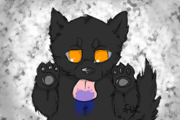 Black Wolf with Orange Eyes