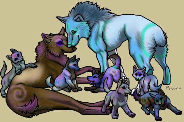 Melanie's pups - colored
