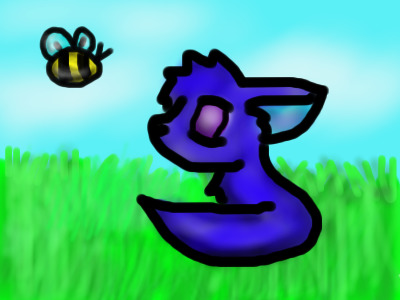 Blue Fox and Bee
