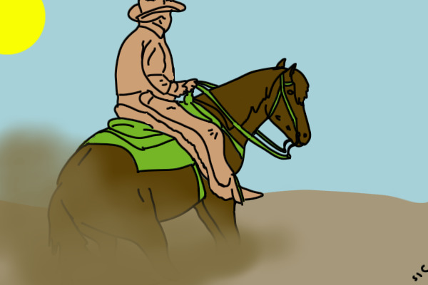 Reining Horse & Rider Editable