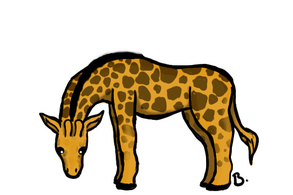 Colored-In Giraffe