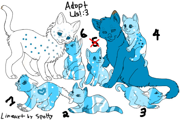 "Polka Dot Sea" Kitty Family Adopts #1