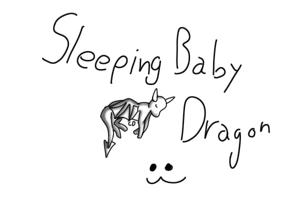 Sleeping Baby Dragon Editable