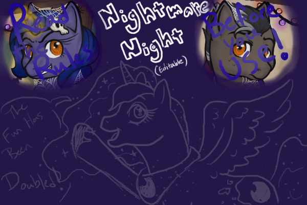 Nightmare Night Pony Editable (Now being separated in two)