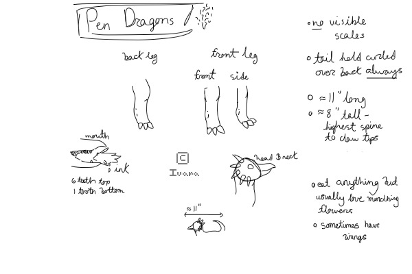 Pen Dragons - sketching it out