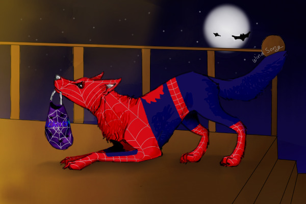 Spidey Wolf "Trick or Treat" ^,..,^