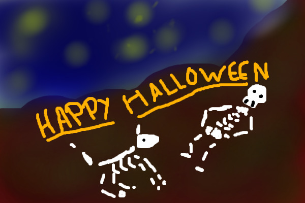 Happy Halloween - Skeleton at Night