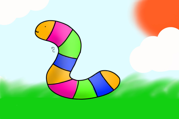 Colored in worm