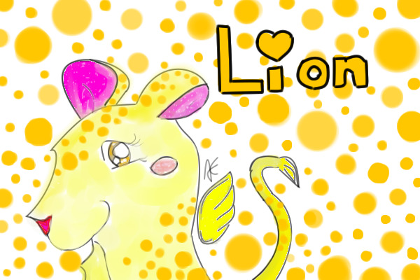 Orange Polka Dot Winged Lion~~Made Up Lion XDD