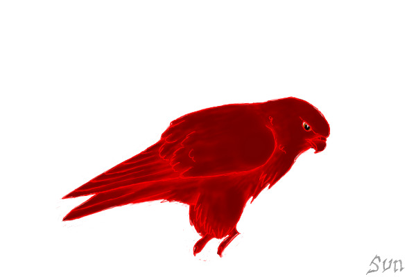 Red Glowing Falcon