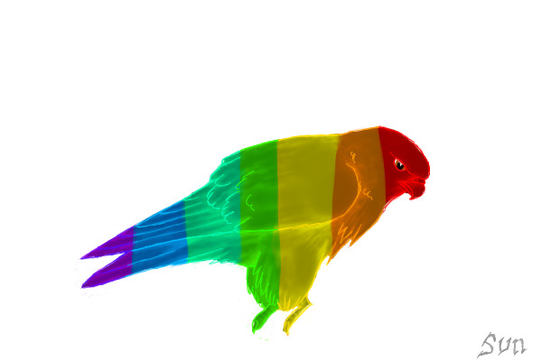 Rainbow Glowing Falcon
