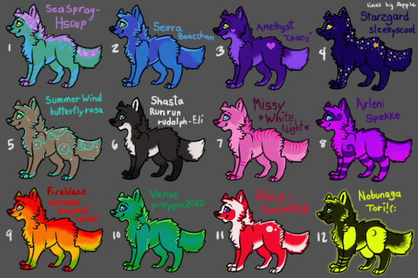 HSoup's Dog Adoptables - lines by Apple