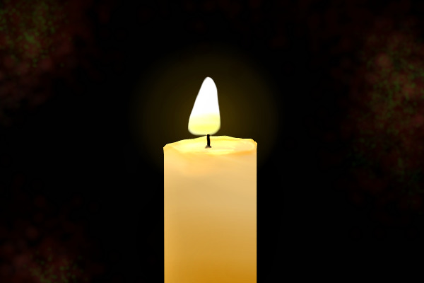 Lit candle