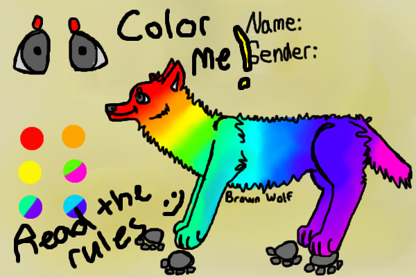 color me ! another wolf editable .