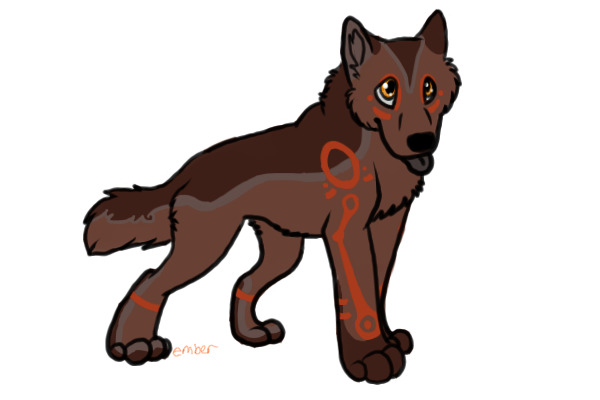 Orange Tribal Wolf