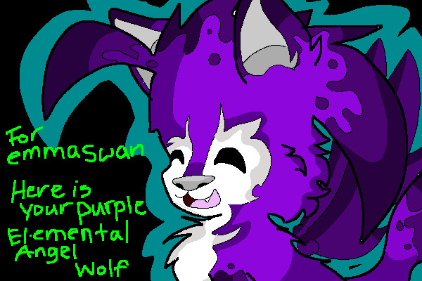 The Purple Elemental Angel Wolf