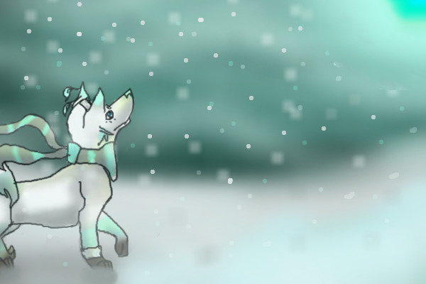 Wolf in blue snow storm thing