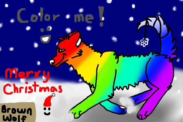 Christmas wolf editable ~