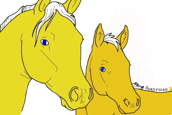 Palomino Mare and Foal