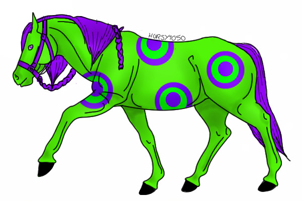 Green & Purple Polka Dot Horse