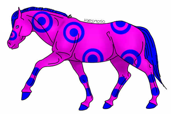 Pink and Blue Horse