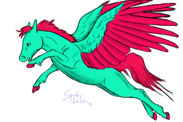 Teal and Pink Pegasus