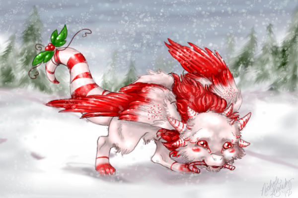 Candy Cane Rune Dragon for sweetypie978