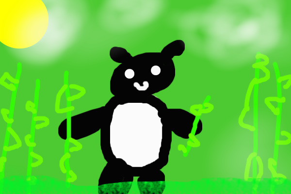 Panda in a bamboo forest