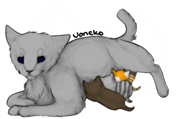Creekheart and her kits.