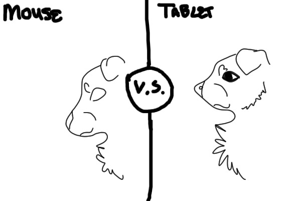 My mouse versus my tablet.