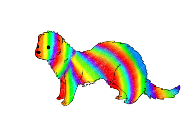 Sparkly rainbow ferret