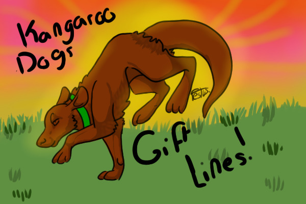 Kangaroo Dog Gift Lines ouo