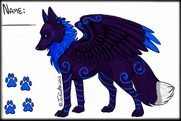 Colored-in Wolf Character