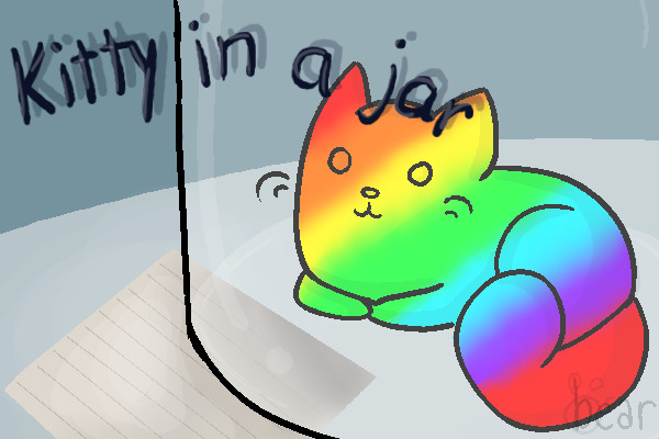 Kitty in a jar editable