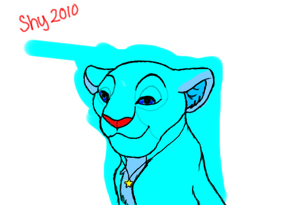 Out line out of color lion