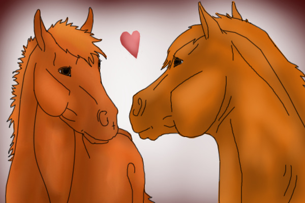 Horse couple editable
