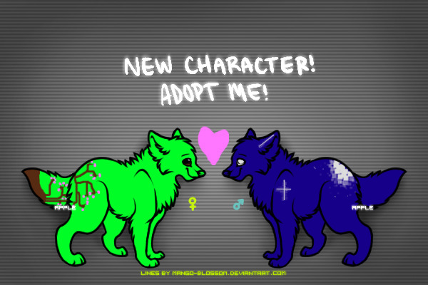 Valentine Couple - Adoptable wolves 1+2