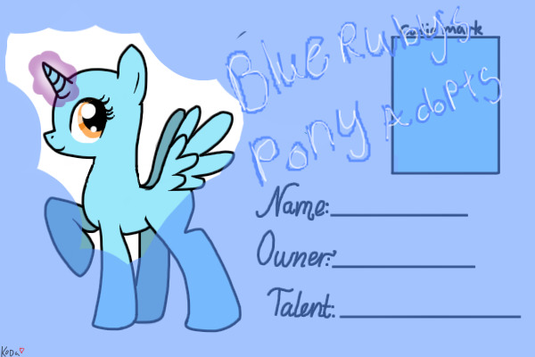 bluerubys pony adopts!