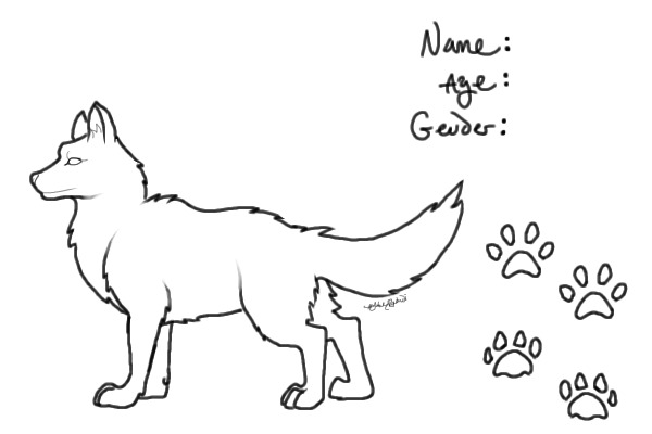 Free use canine character reference lines