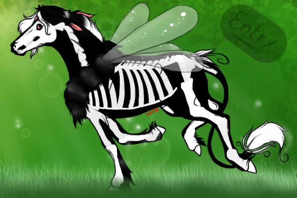 Unnatural entry: Halloween horse skeleton