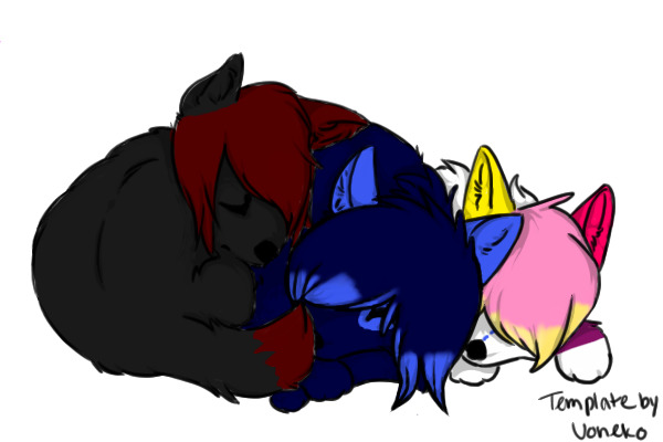 Blysse, Keilony, and Raven pup pile.